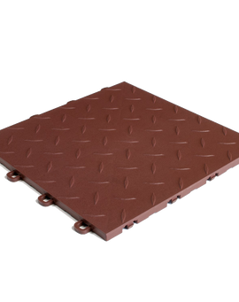 ModuTile Garage Flooring Interlocking Tiles Diamond Top Brown 27 pack