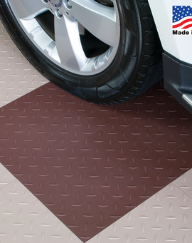 ModuTile Garage Flooring Interlocking Tiles Diamond Top Brown 27 pack