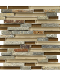 Sierra Piano Brixton 11 x 11 Inch Glass and Stone Mosaic Wall Tile